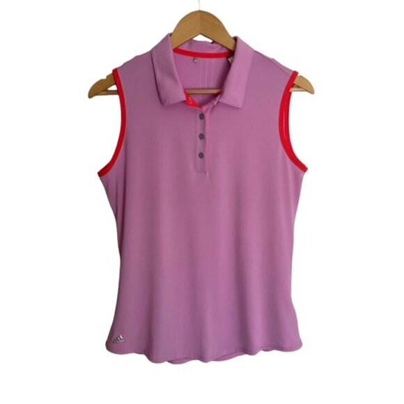 Adidas Essentials 3 Stripe Sleeveless Polo Top Medium - Picture 1 of 5